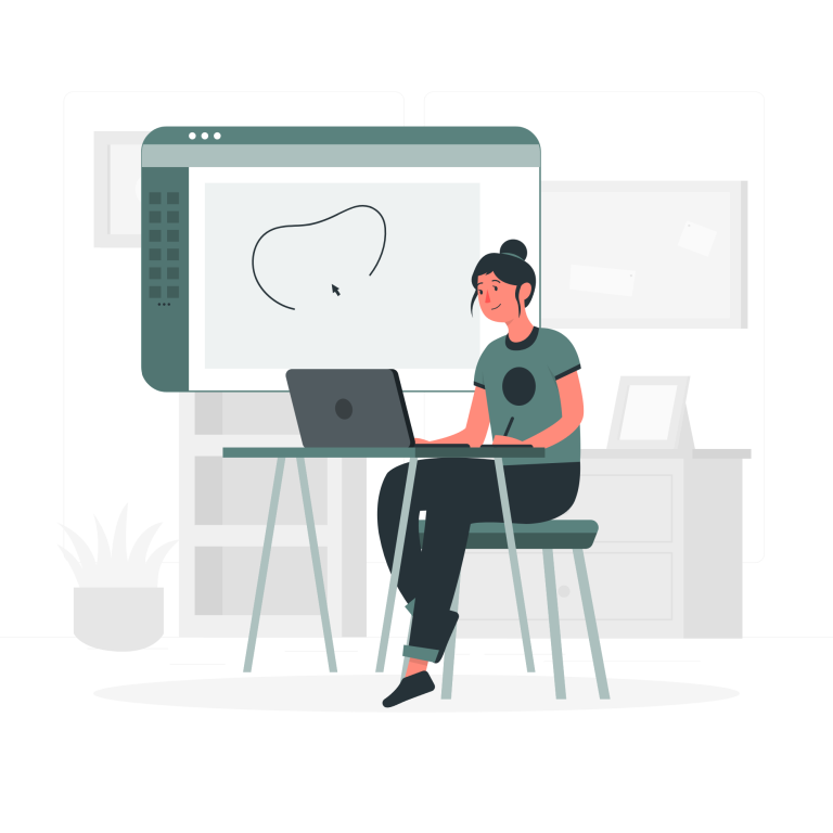 Designer working on a logo